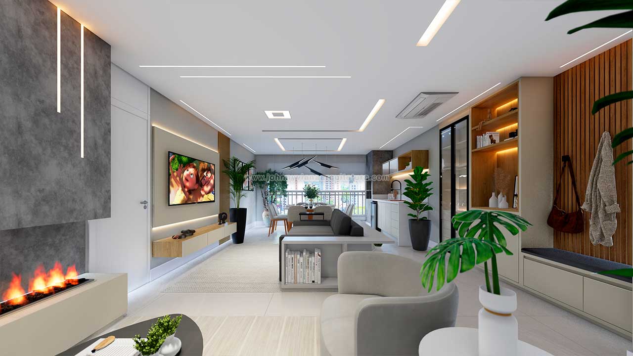Projeto de arquitetura e interiores para apartamento de alto padrão | Johnny Viana Arquitetura e Interiores