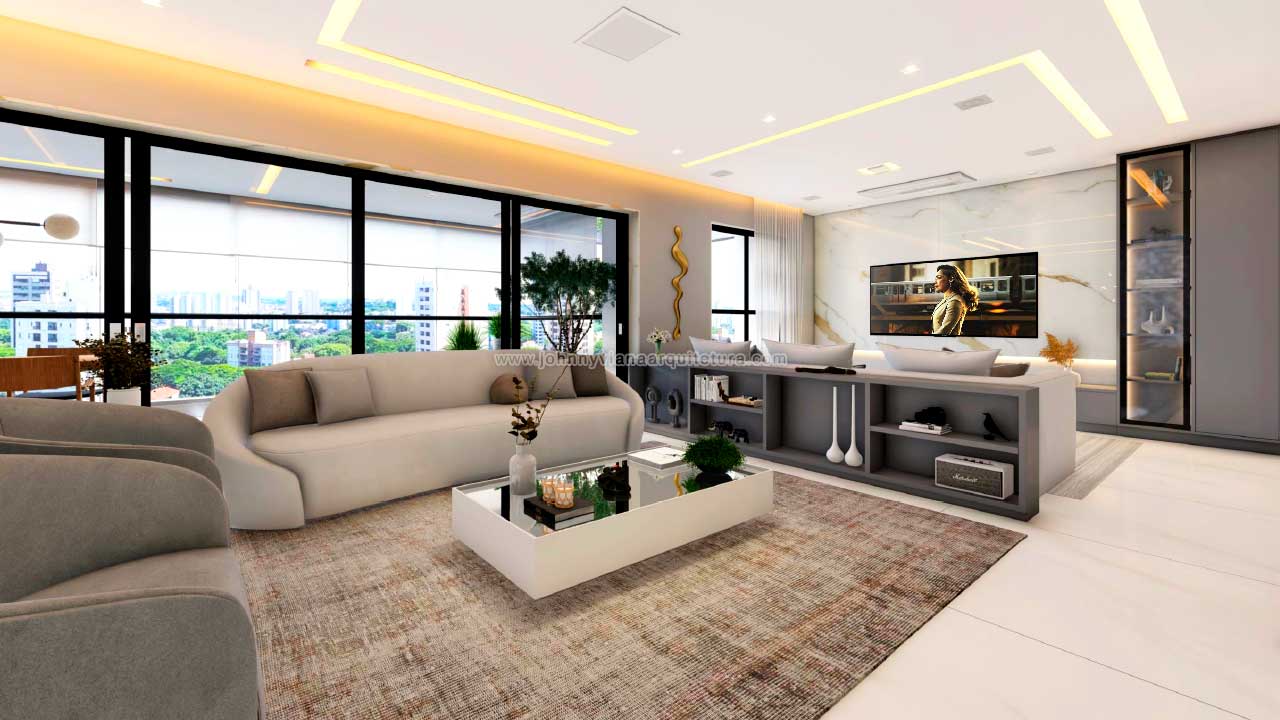 Projeto de arquitetura e interiores para apartamento de alto padrão | Johnny Viana Arquitetura e Interiores